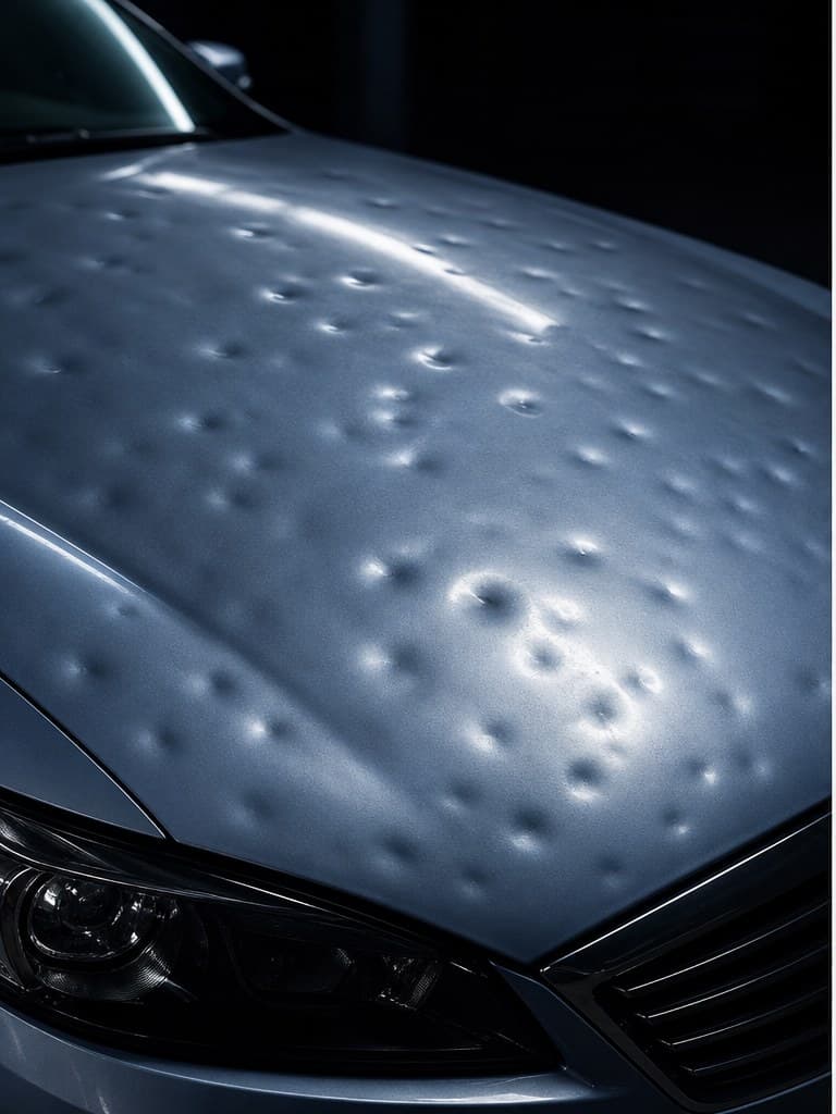 Before and after hail damage repair
